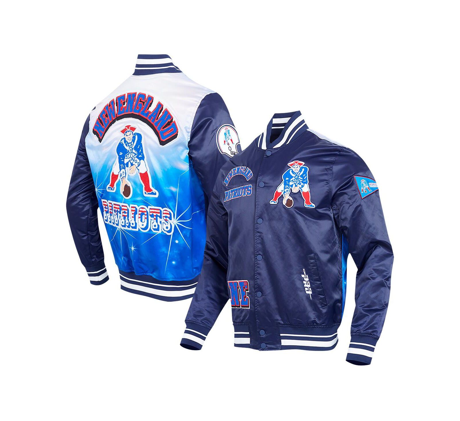 Мужской сатиновый свитшот Pro Standard Navy New England Patriots Sublimated Full-Snap Jacket