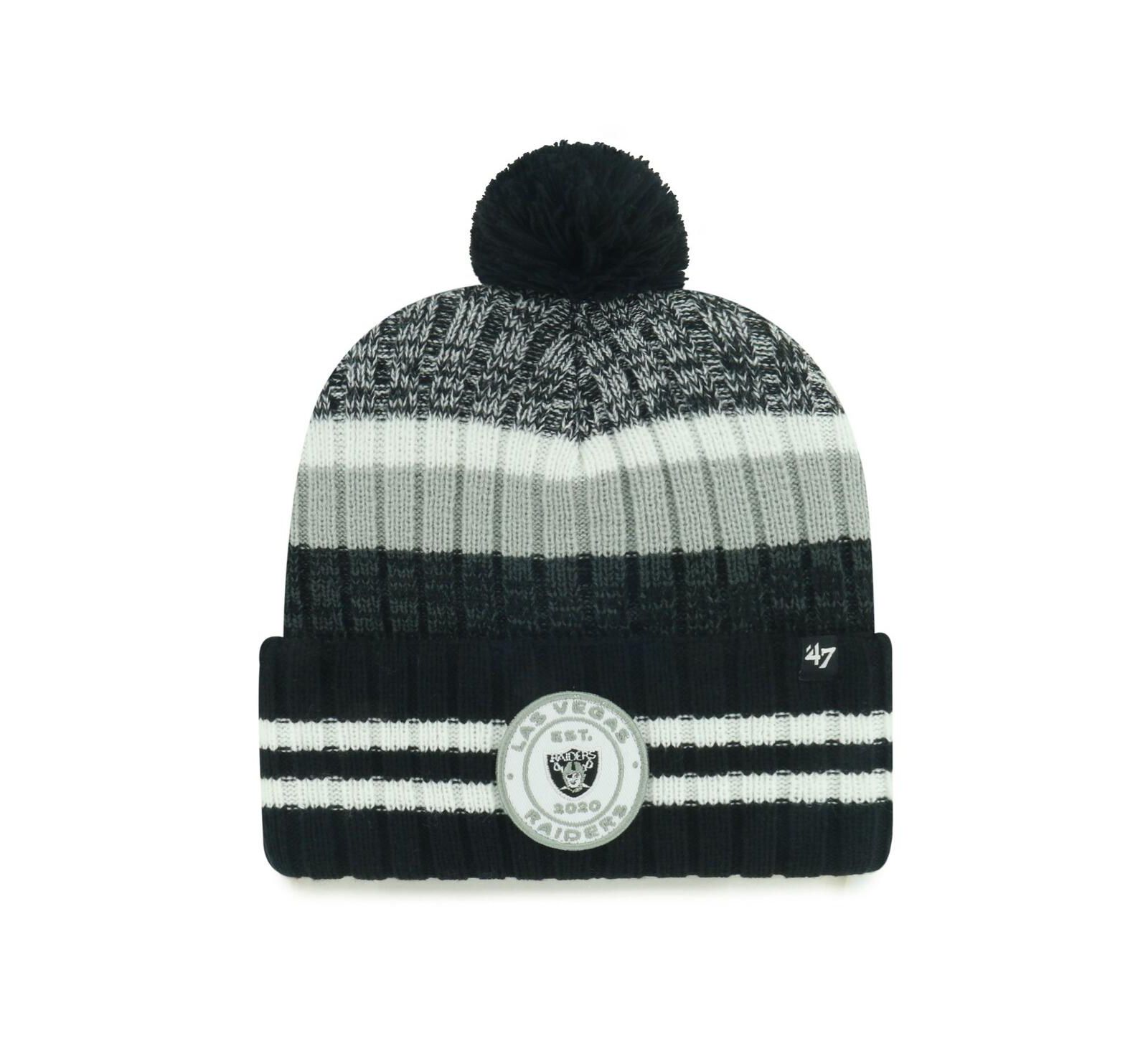 '47 Brand Men's Las Vegas Raiders Quiver Cuffed Knit Hat with Pom