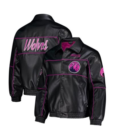 Мужская и женская куртка The Wild Collective Black Minnesota Timberwolves City Edition Full-Snap