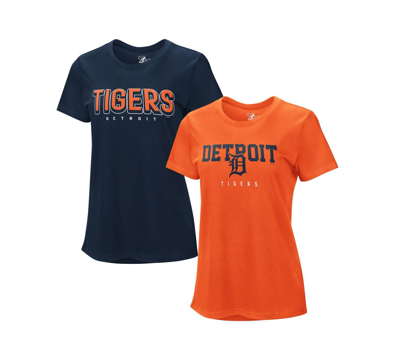 Женский набор из 2 футболок G-III 4Her by Carl Banks Navy/Orange Detroit Tigers Combo Pack