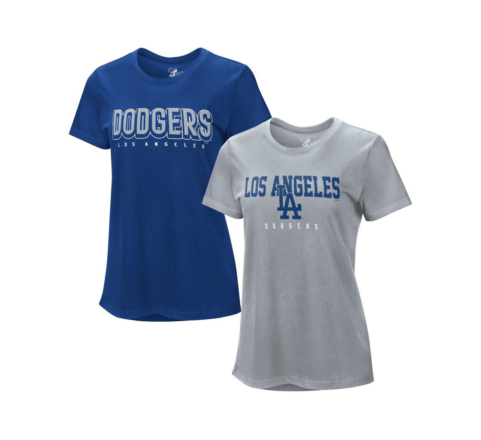 G-III 4Her by Carl Banks Женский набор из двух футболок Los Angeles Dodgers Royal/Heather Gray