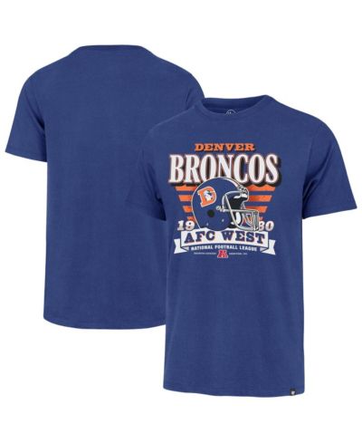 '47 Brand Men's Royal Denver Broncos Stripe Splash Franklin Throwback T-Shirt