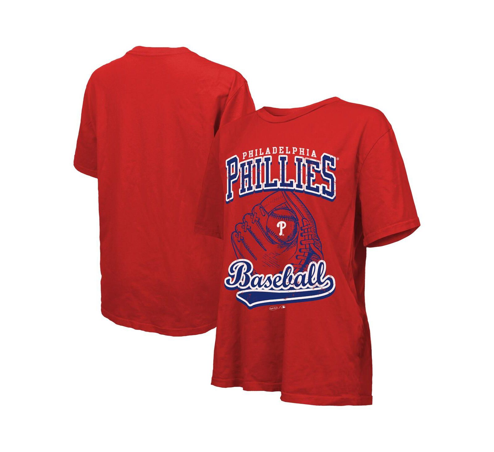Женская оверсайз футболка Majestic Threads Red Philadelphia Phillies