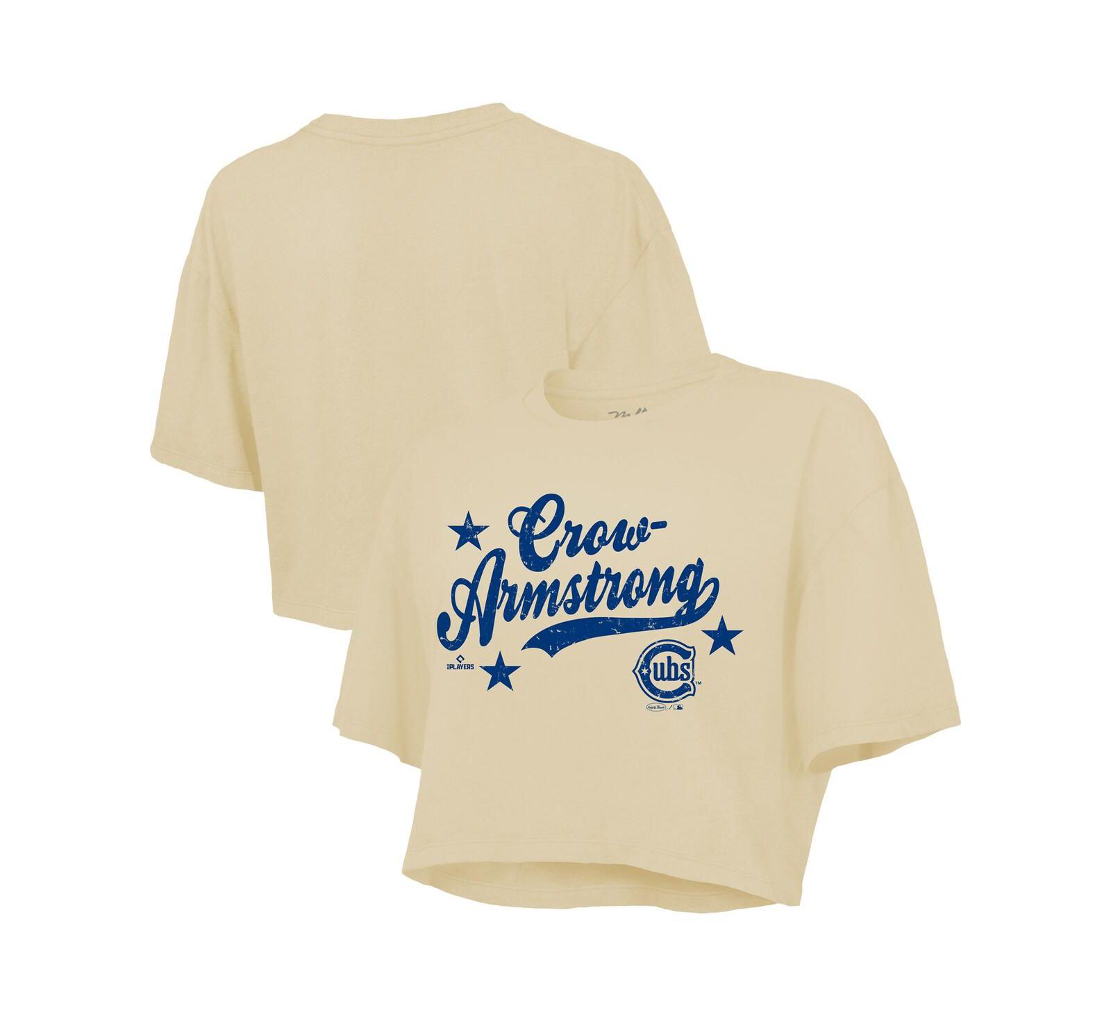 Женский кроп-топ Majestic Threads Pete Crow-Armstrong Cream Chicago Cubs Boxy