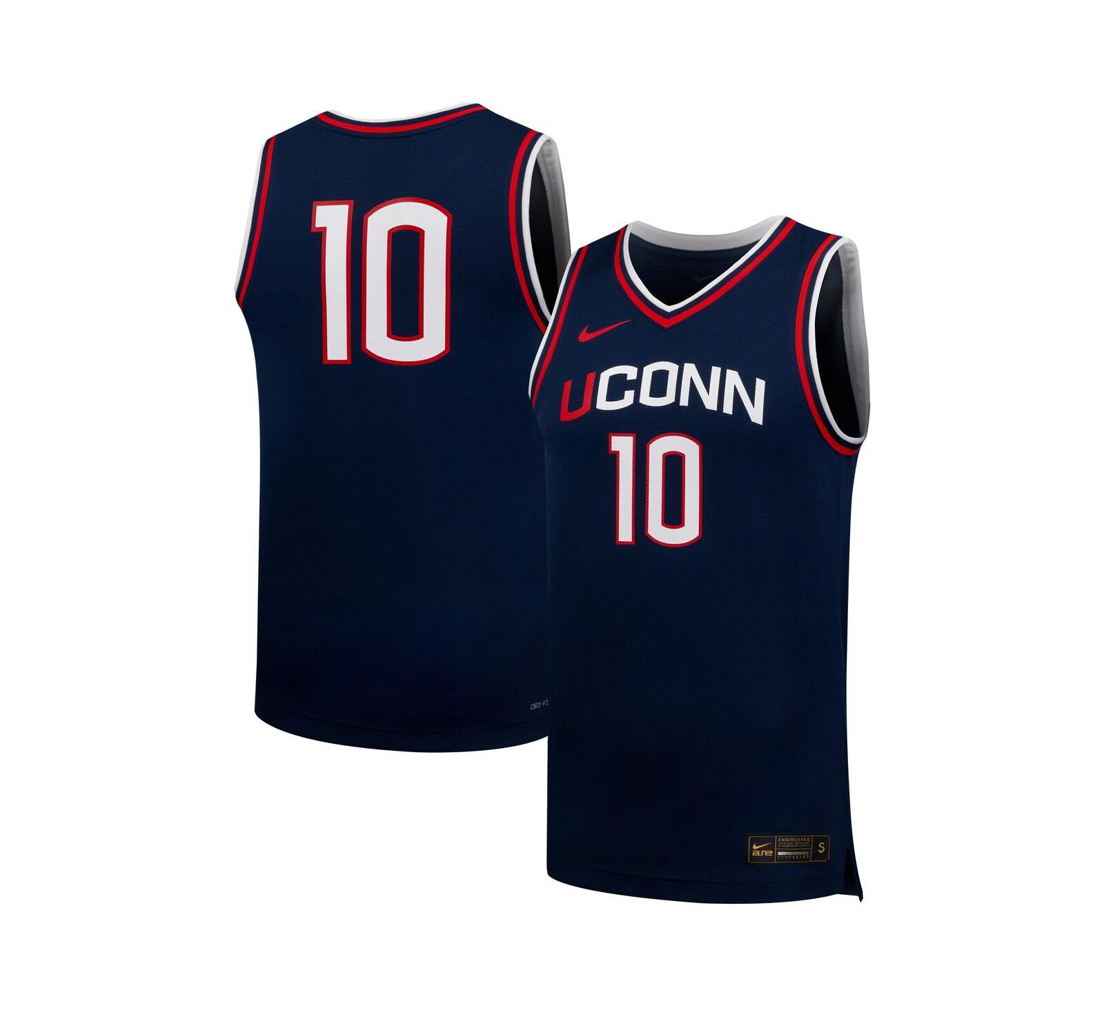 Nike Мужская и Женская джерси UConn Huskies Replica Basketball, 10 Navy