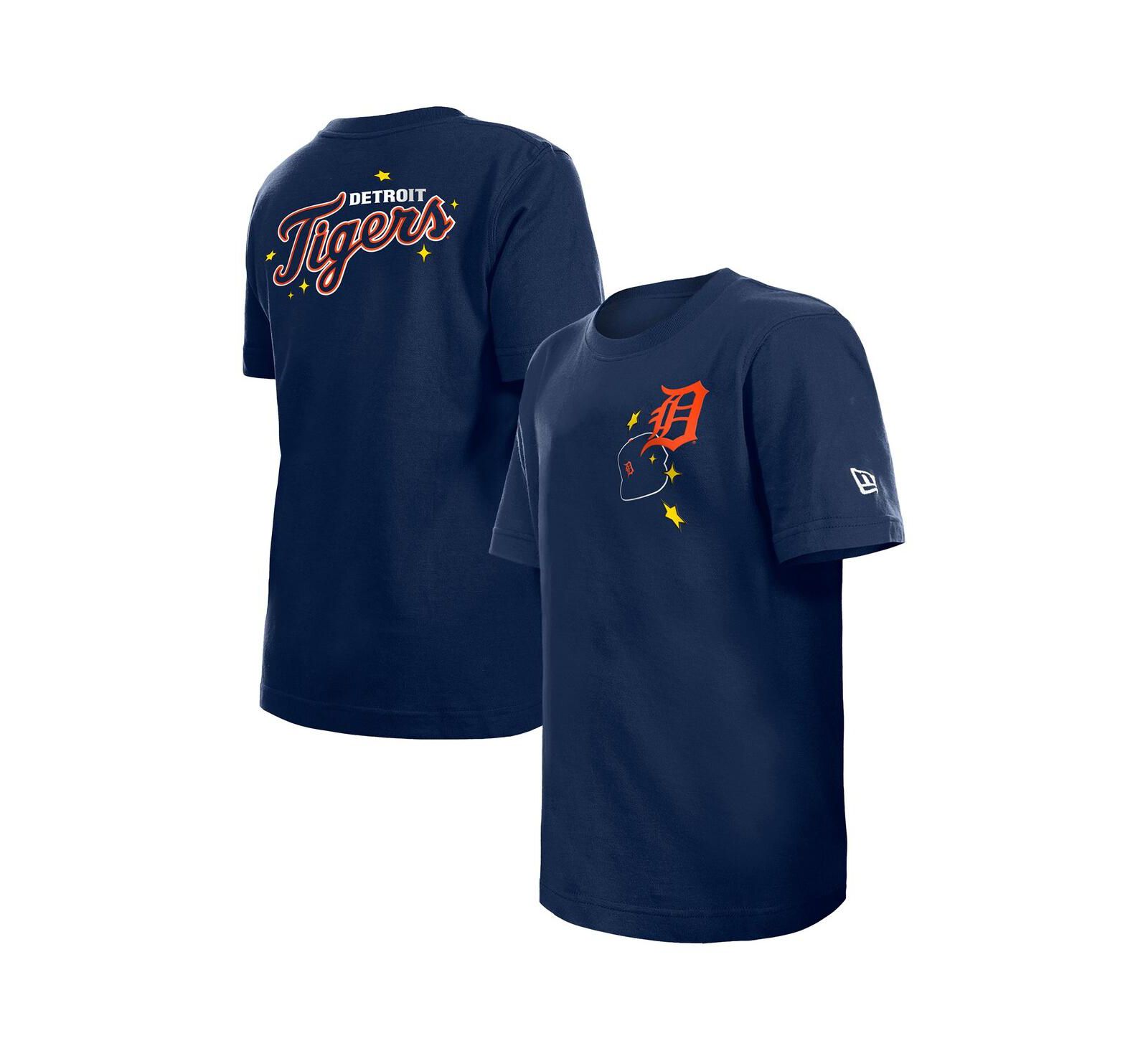 New Era Big Boys and Girls Navy Detroit Tigers Stars Cap T-Shirt