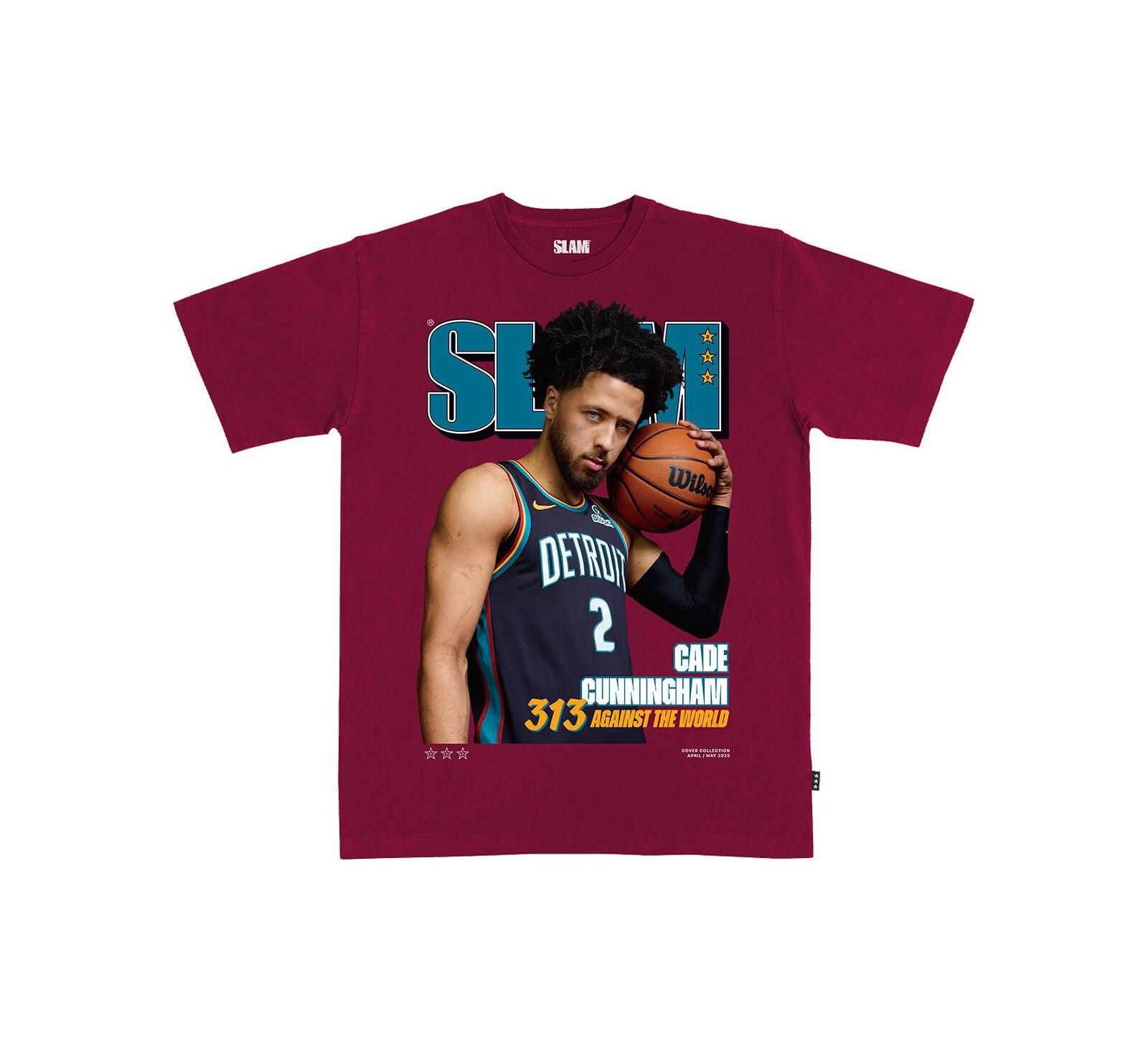 Футболка Slam Cade Cunningham Maroon Detroit Pistons Cover