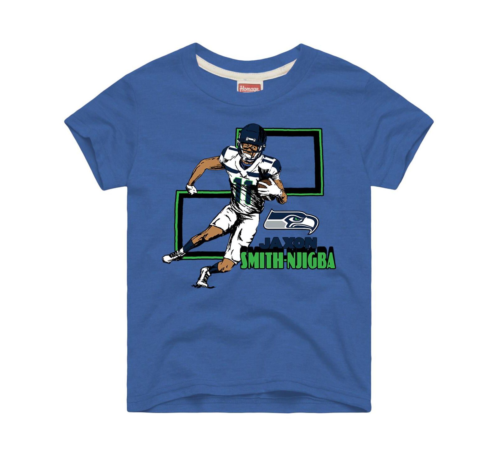 Детская футболка Homage Jaxon Smith-Njigba Royal Seattle Seahawks Draft Tri-Blend