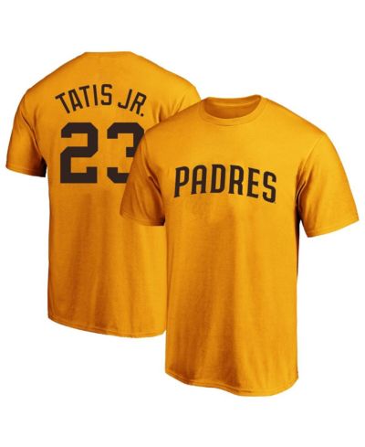 Мужская футболка Fanatics Men's Fernando Tatis Jr. Gold San Diego Padres Big & Tall Name & Number