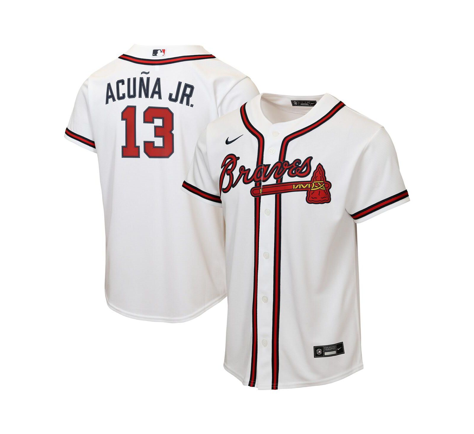 Nike детский джерси Ronald Acuña Jr. Atlanta Braves Home Replica, белый