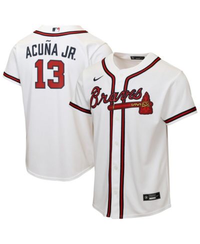Nike детский джерси Ronald Acuña Jr. Atlanta Braves Home Replica, белый