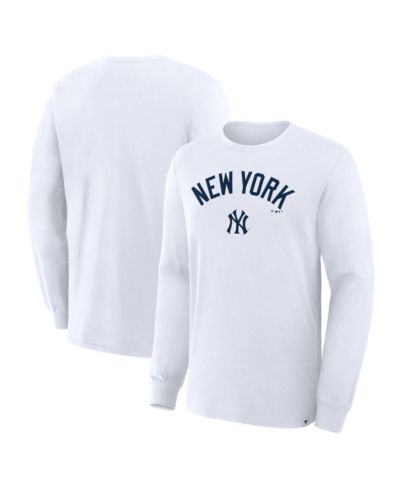 Мужская футболка Fanatics New York Yankees Lock-Up Legacy, белая, с длинным рукавом