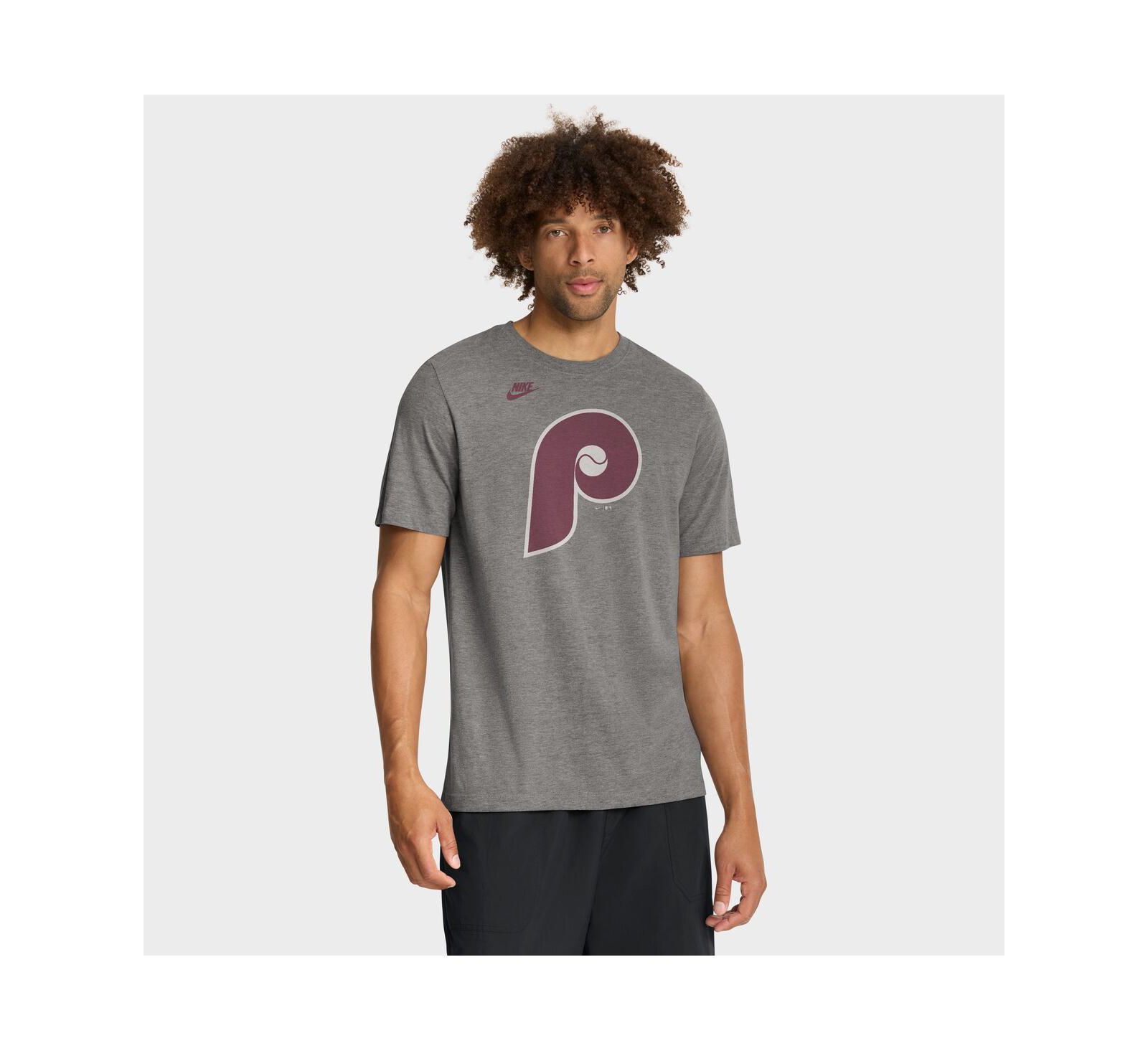 Nike Men's Heather Charcoal Philadelphia Phillies Cooperstown Logo Tri-Blend T-Shirt