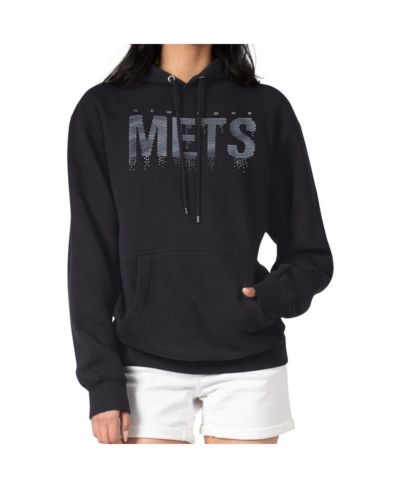 Женское черное флисовое худи G-III 4Her by Carl Banks New York Mets Metallic Drop