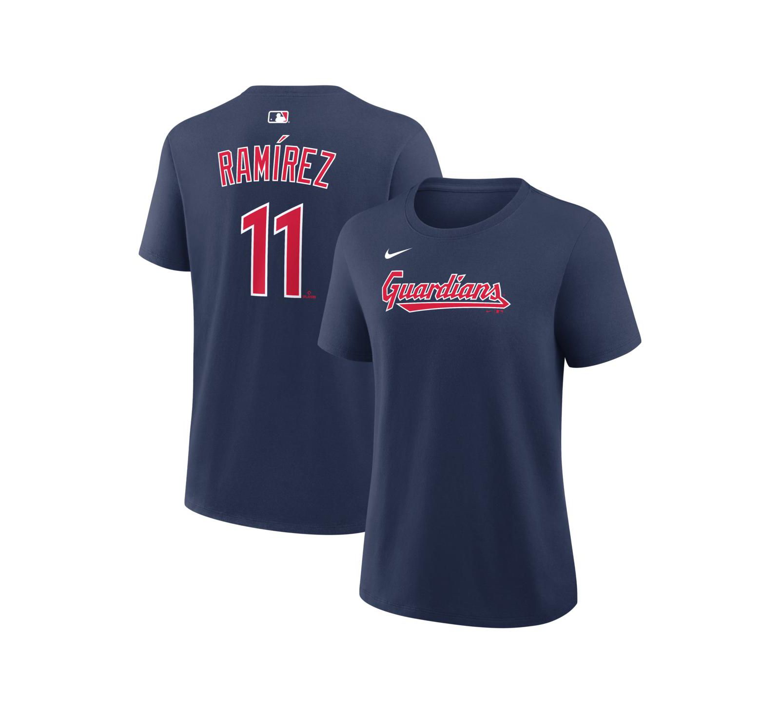 Nike Women's José Ramírez Navy Cleveland Guardians Name & Number T-Shirt