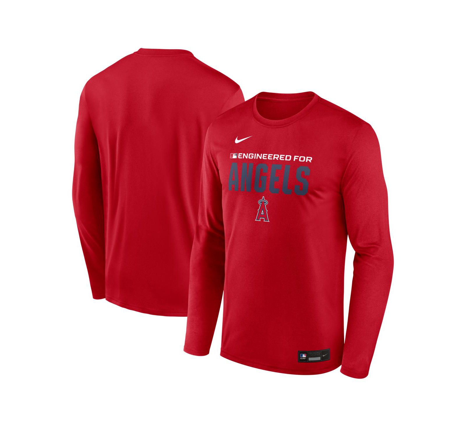 Мужская футболка Nike Red Los Angeles Angels Authentic Collection Legend Dri-FIT с длинным рукавом