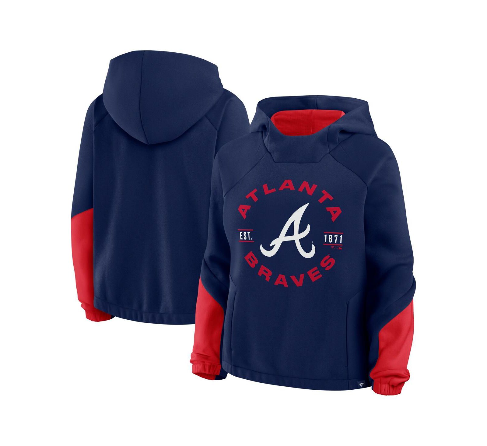Женский худи Fanatics Navy Atlanta Braves Oversized Time to Win