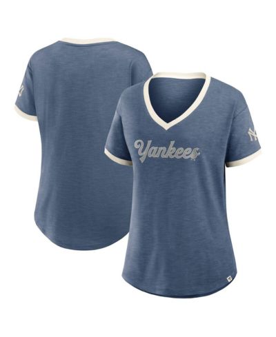Женская футболка Fanatics Navy New York Yankees Cooperstown Collection Vintage Play V-Neck