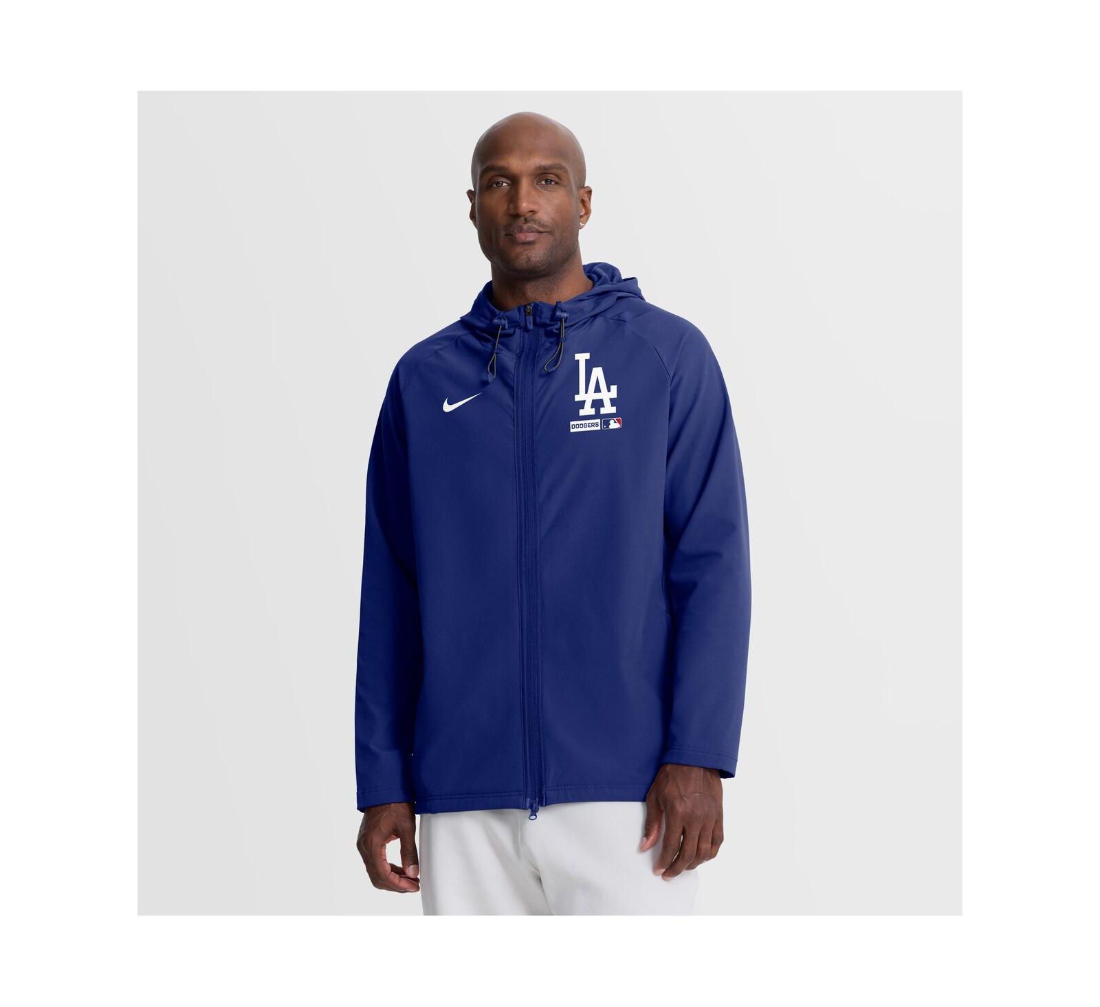 Мужская куртка Nike Royal Los Angeles Dodgers Authentic Collection Raglan Therma-FIT с капюшоном на молнии