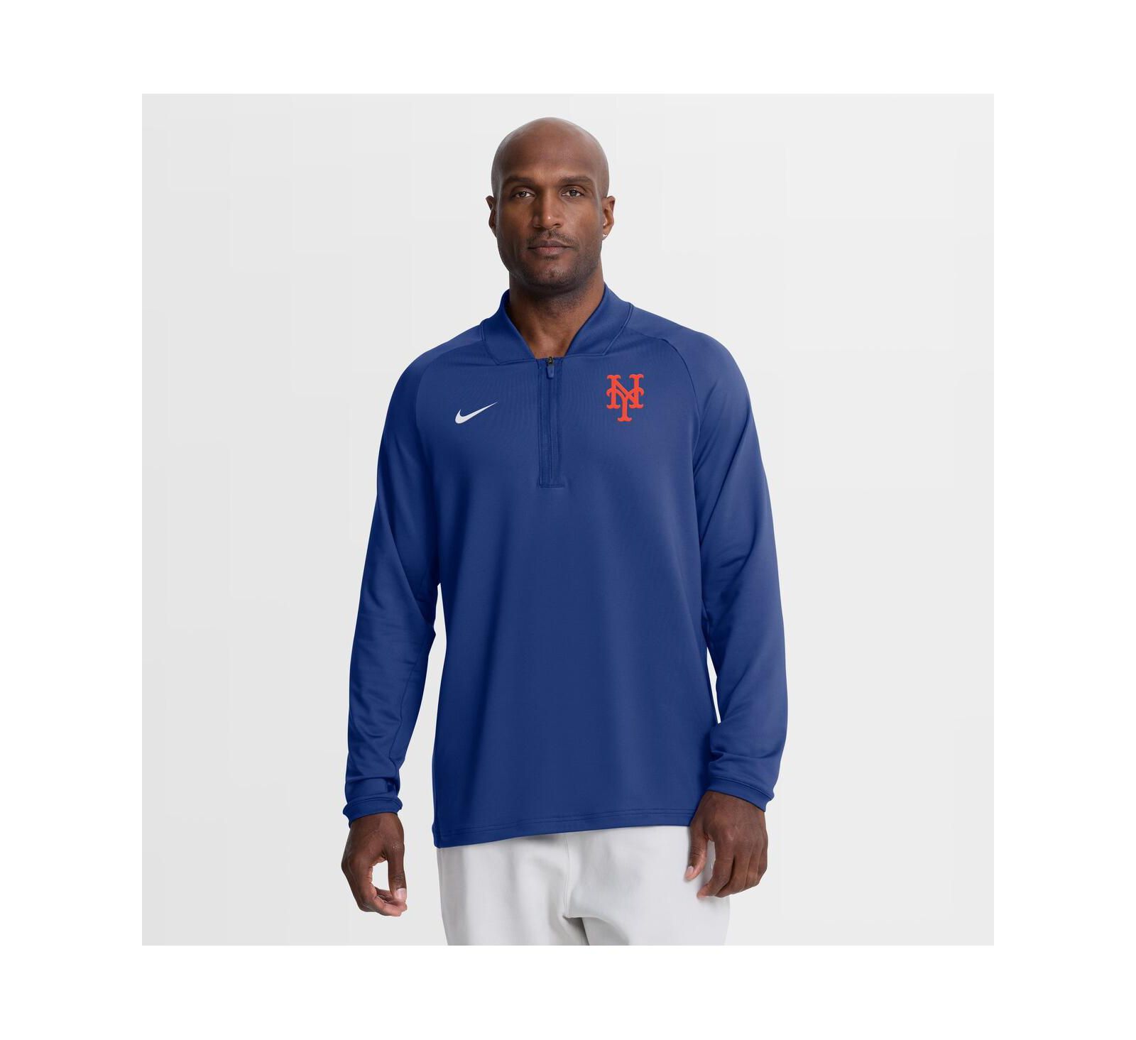 Мужское худи Nike Royal New York Mets Authentic Collection Dri-FIT Raglan Half-Zip Pullover
