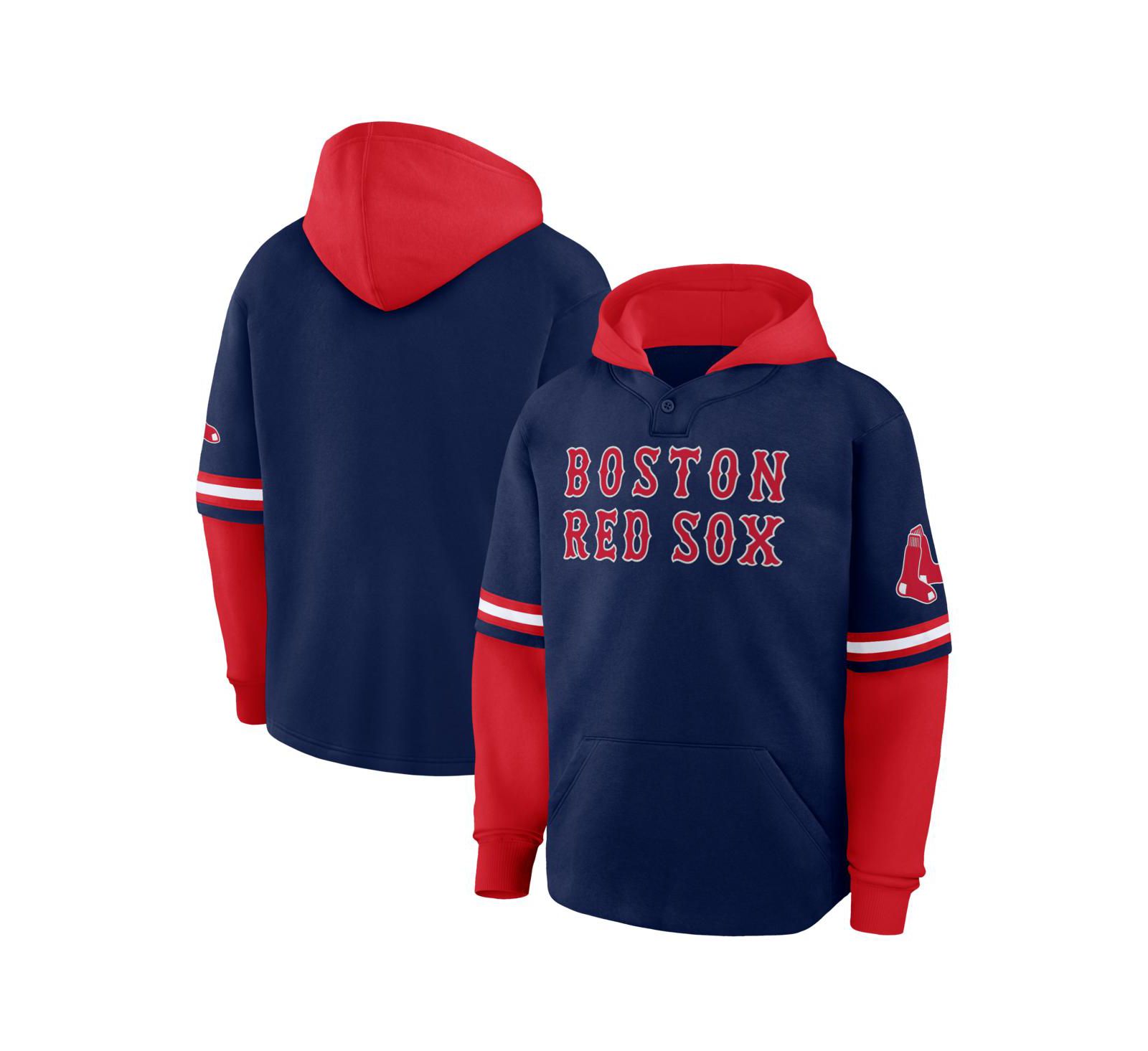 Мужское худи Fanatics Boston Red Sox Oversized Fire Speed, темно-синее/красное