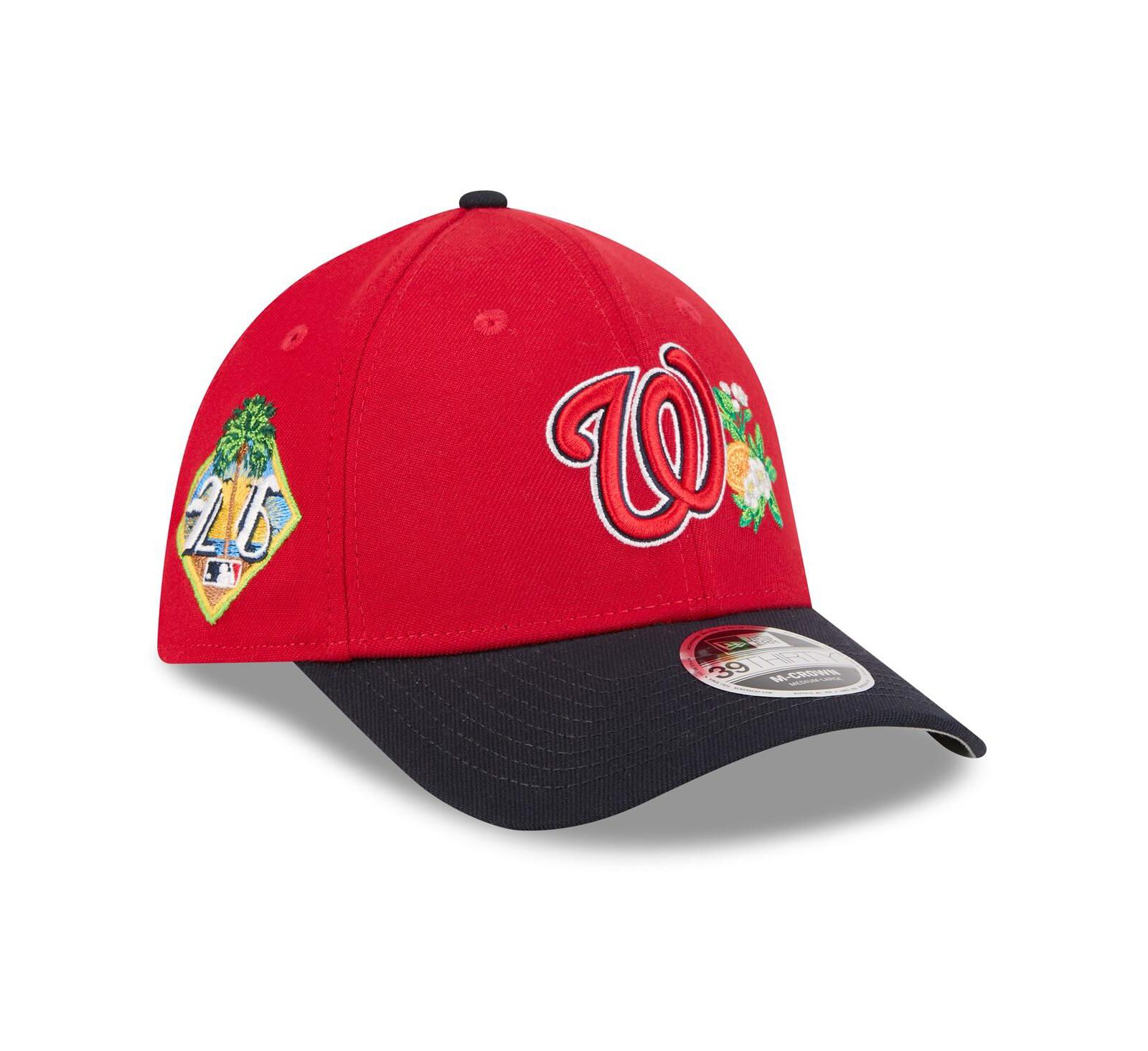 Мужская кепка New Era Red/Navy Washington Nationals 2026 Spring Training M-Crown 39THIRTY Flex Hat