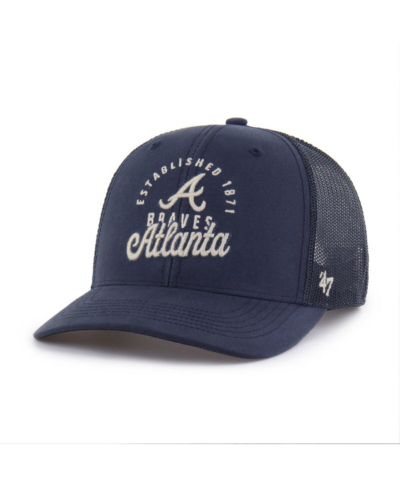 Мужская кепка '47 Brand Navy Atlanta Braves Pitstop Trucker Adjustable
