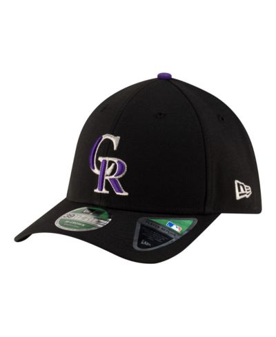 Мужская кепка New Era Black Colorado Rockies Player Replica 39THIRTY M-Crown Flex
