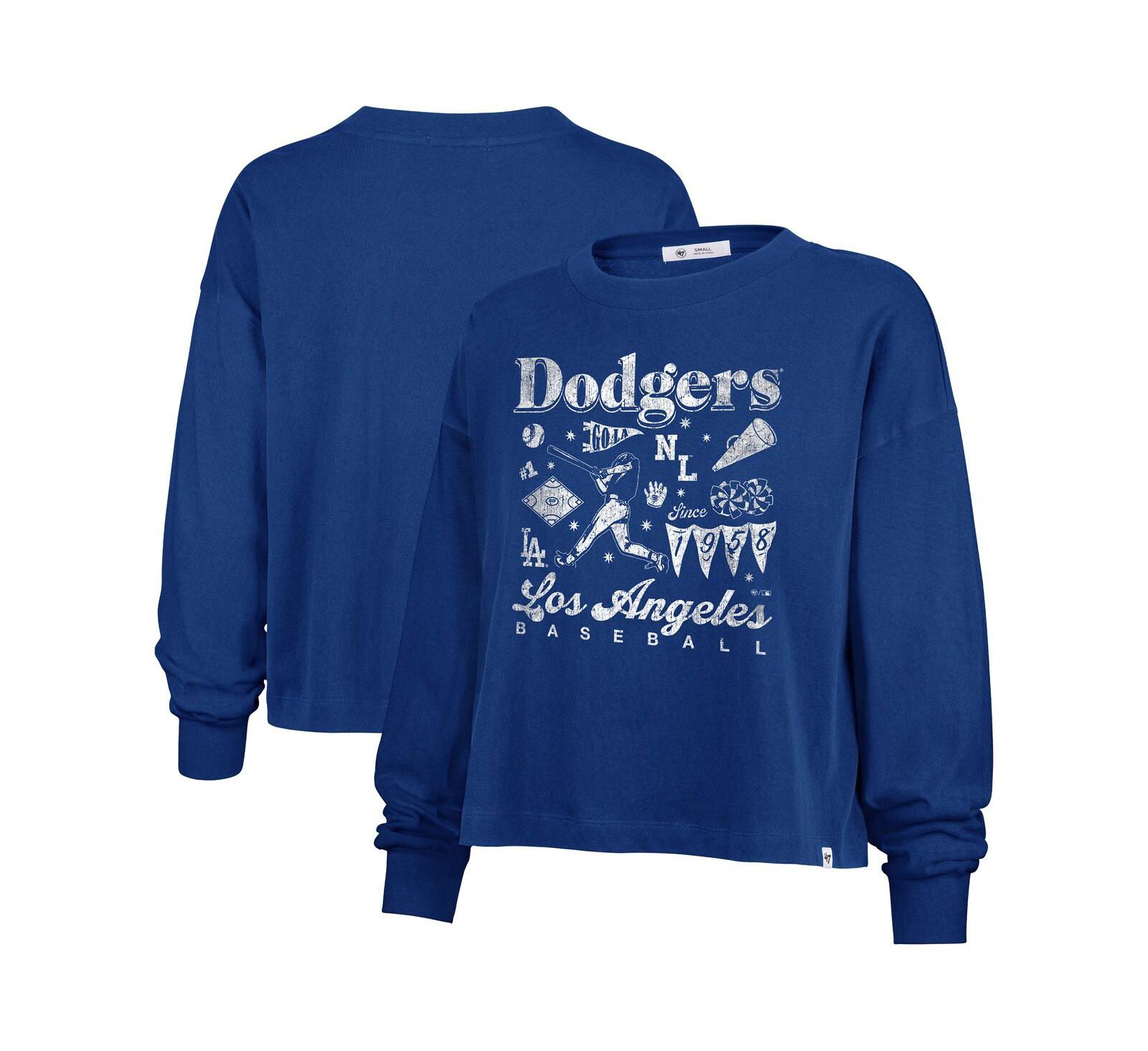 Женская футболка '47 Brand Royal Los Angeles Dodgers Team Collage Sydney с длинным рукавом