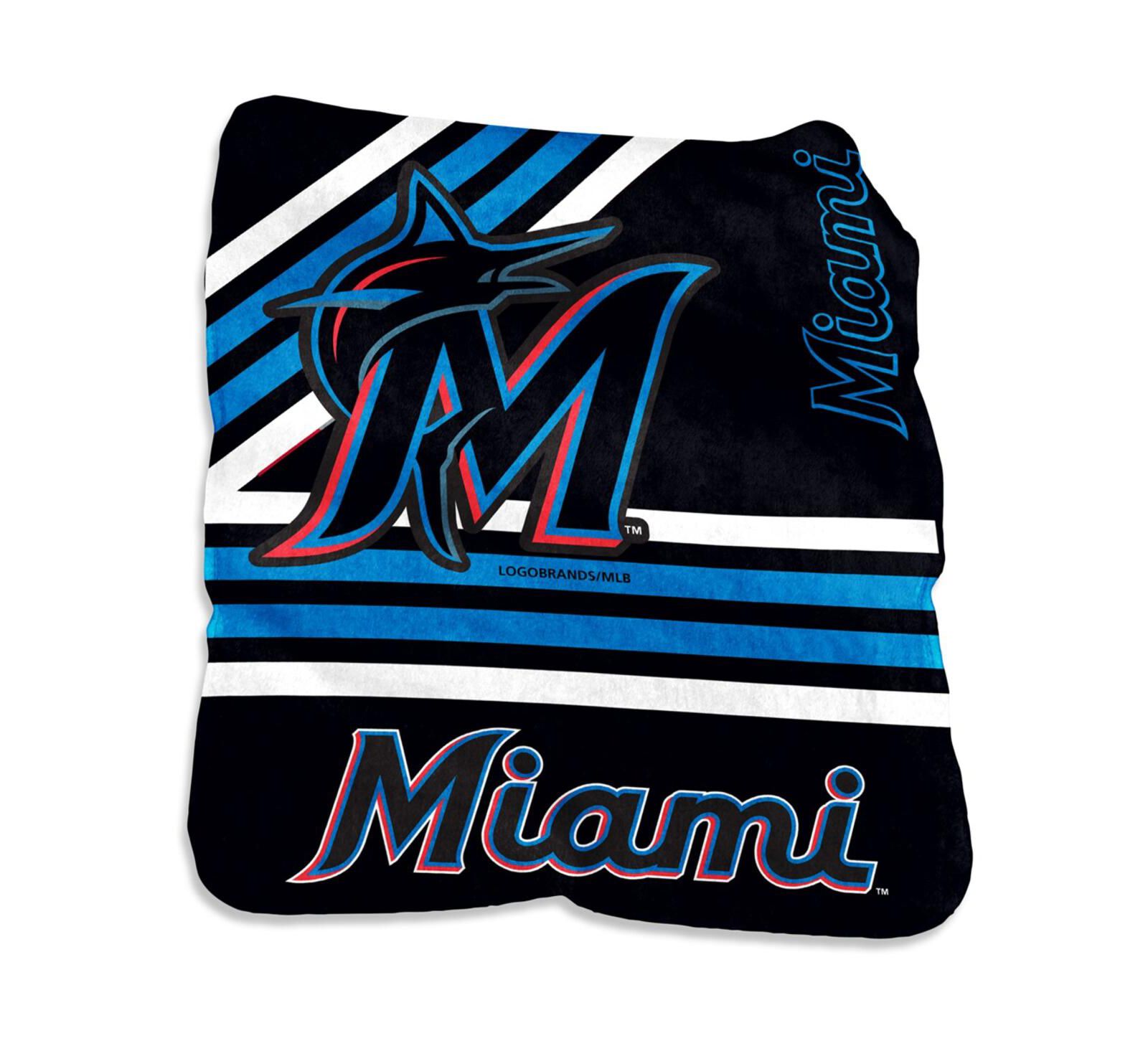 Плед Logo Brands Miami Marlins Plush Raschel 50'' x 60''