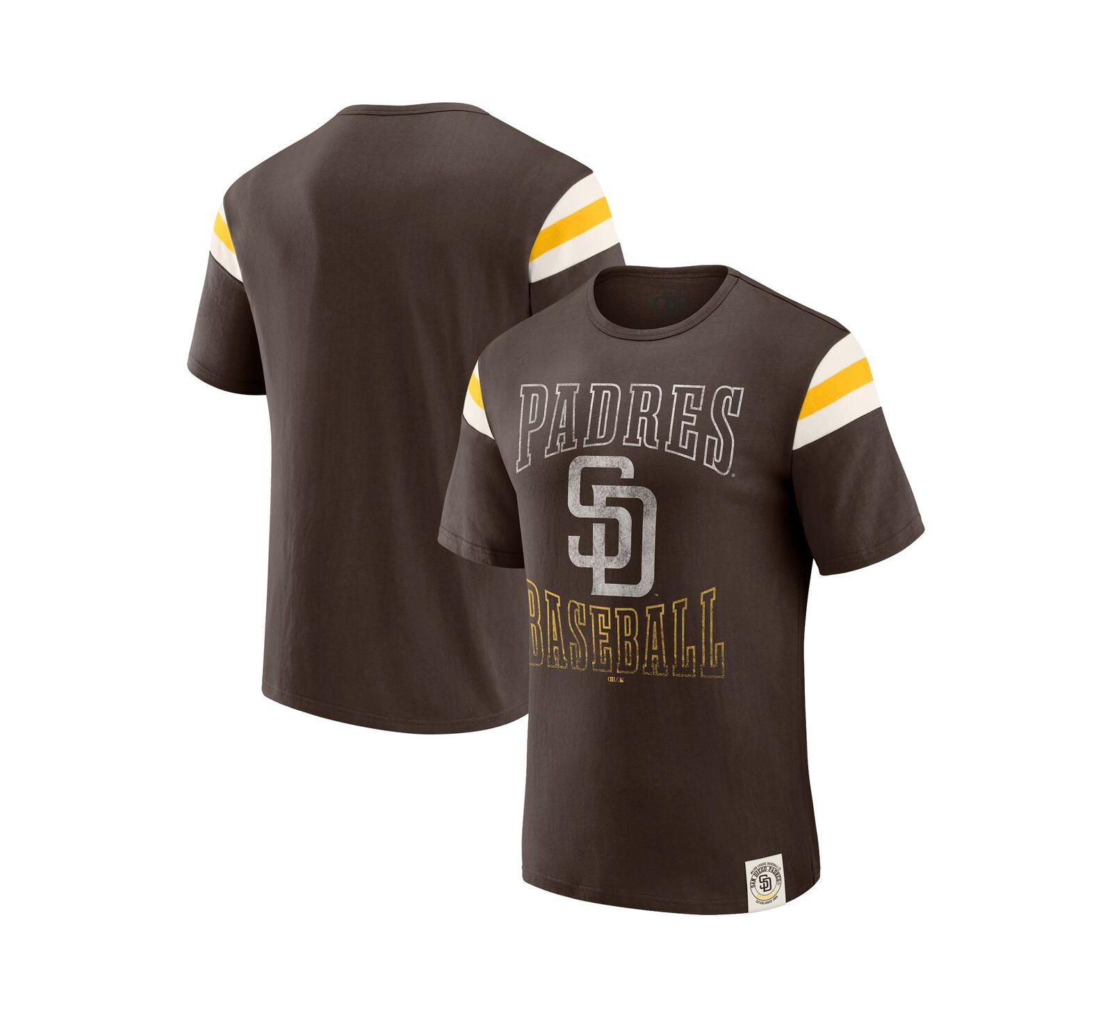Darius Rucker Collection By Fanatics Мужская футболка с полосками на рукавах Brown San Diego Padres Distressed