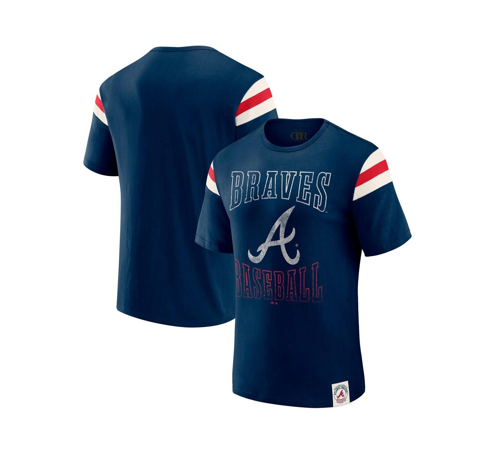Darius Rucker Collection By Fanatics Мужская футболка с полосками, Atlanta Braves, Navy