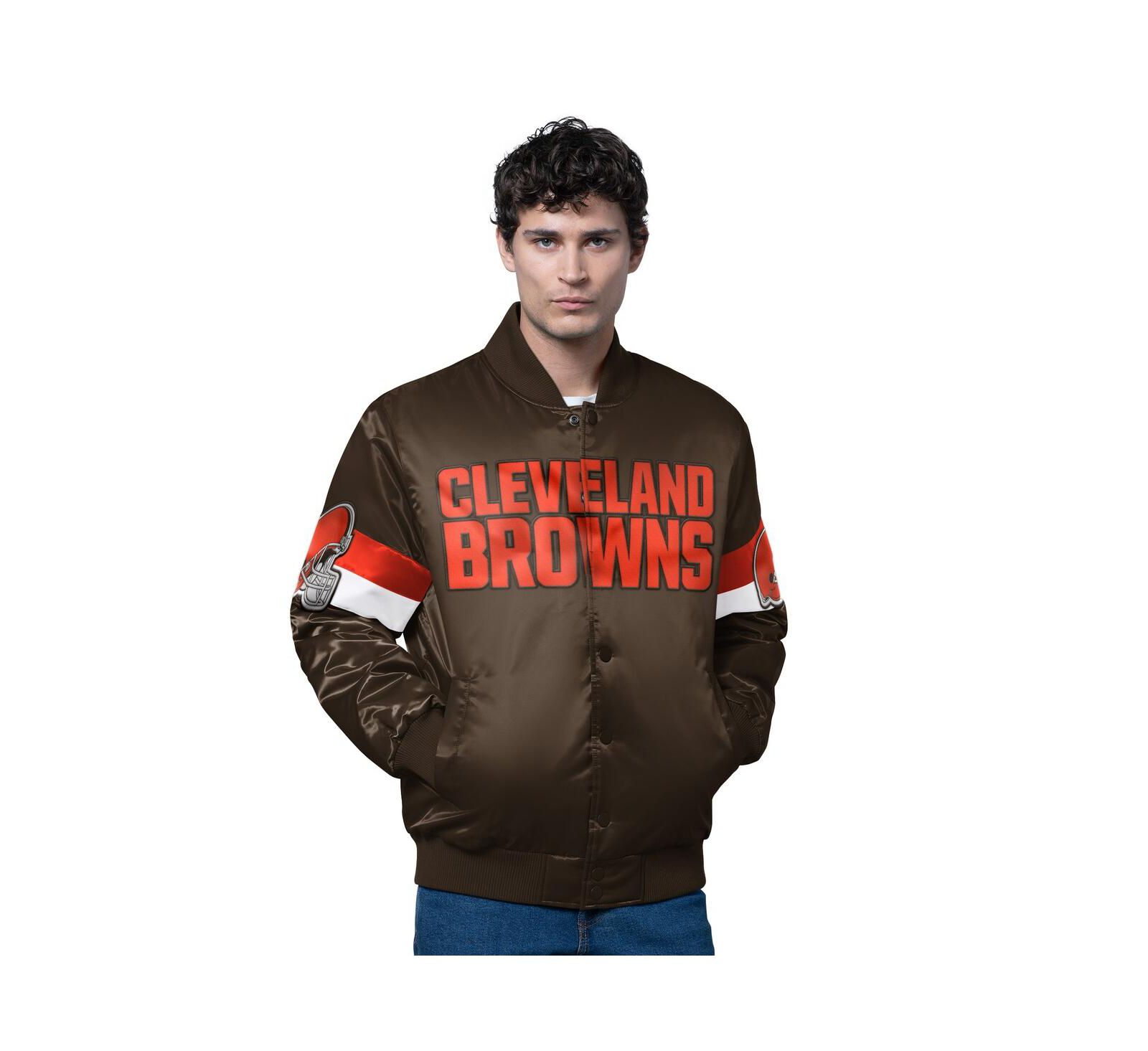 Starter Мужская куртка Varsity Satin с логотипом Cleveland Browns