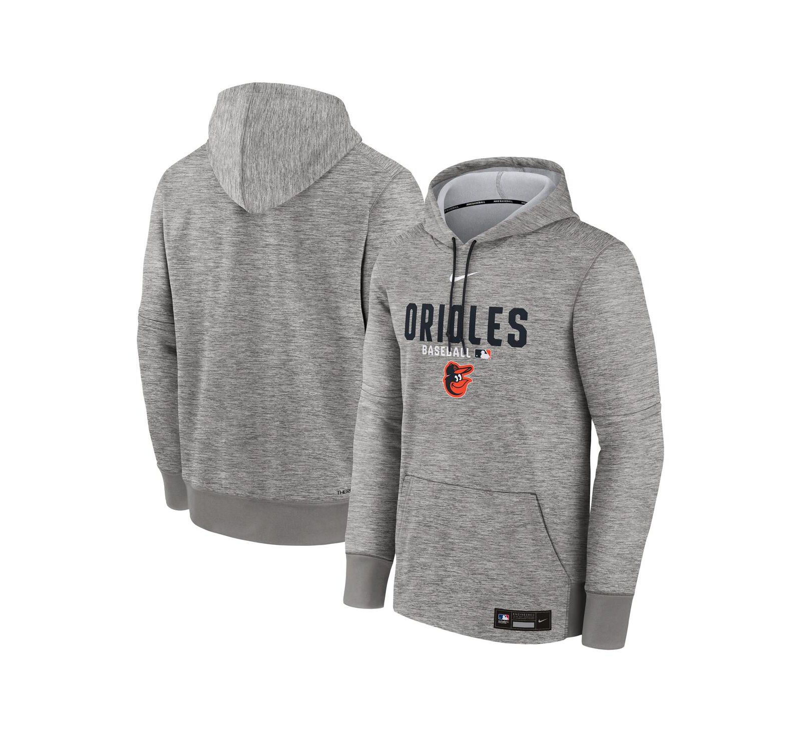 Мужской свитшот Nike Heather Charcoal Baltimore Orioles Authentic Collection Therma-FIT