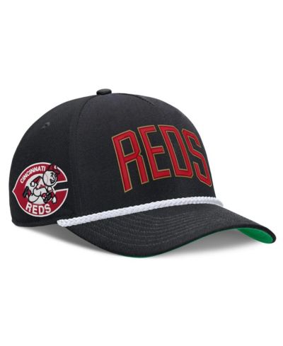 кепка Nike Cincinnati Reds Cooperstown Collection Rise, регулируемая, черная, Мужской