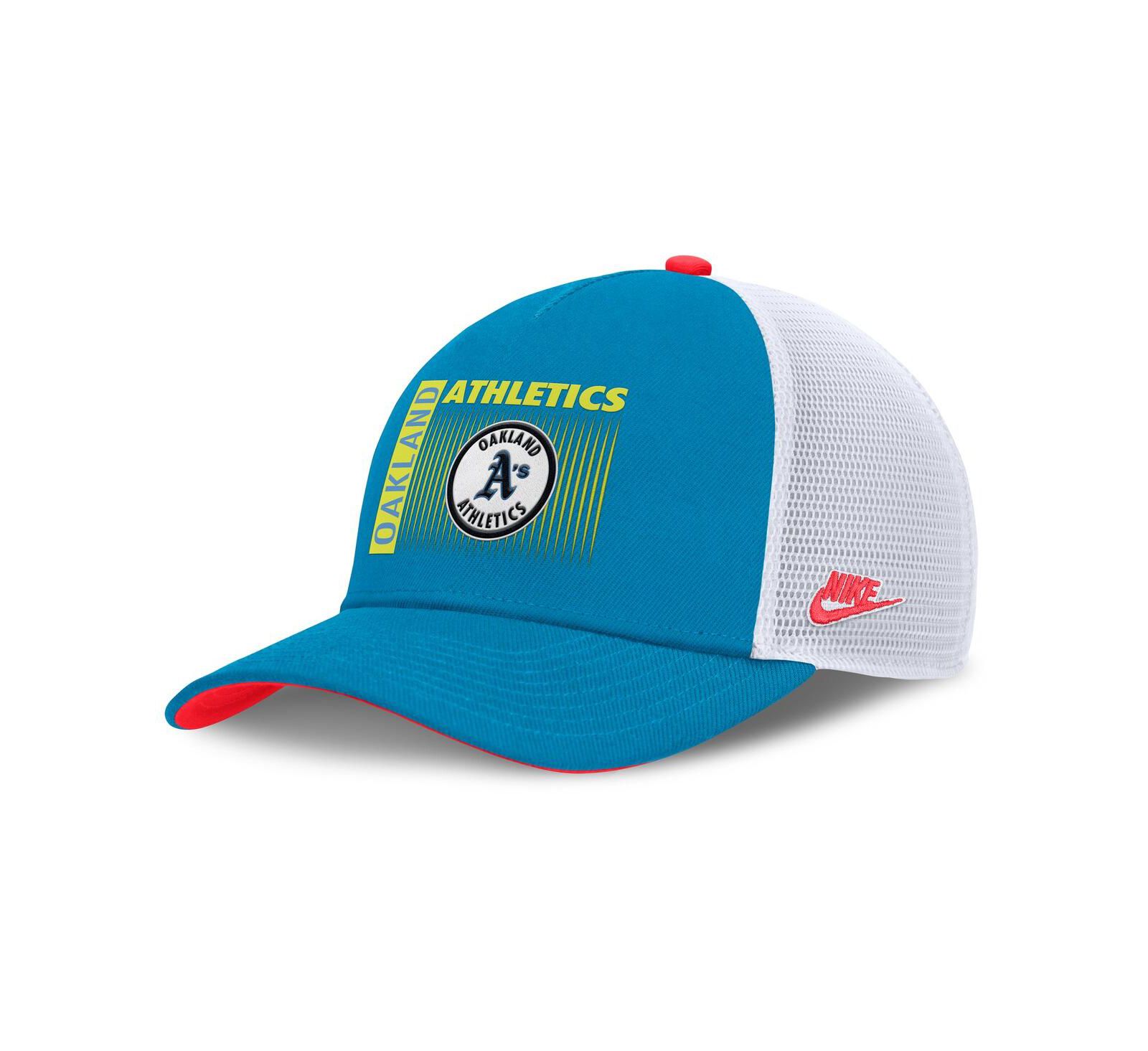 Nike Men's Teal Athletics Neon 90s Rise Structured Performance Adjustable Trucker Hat