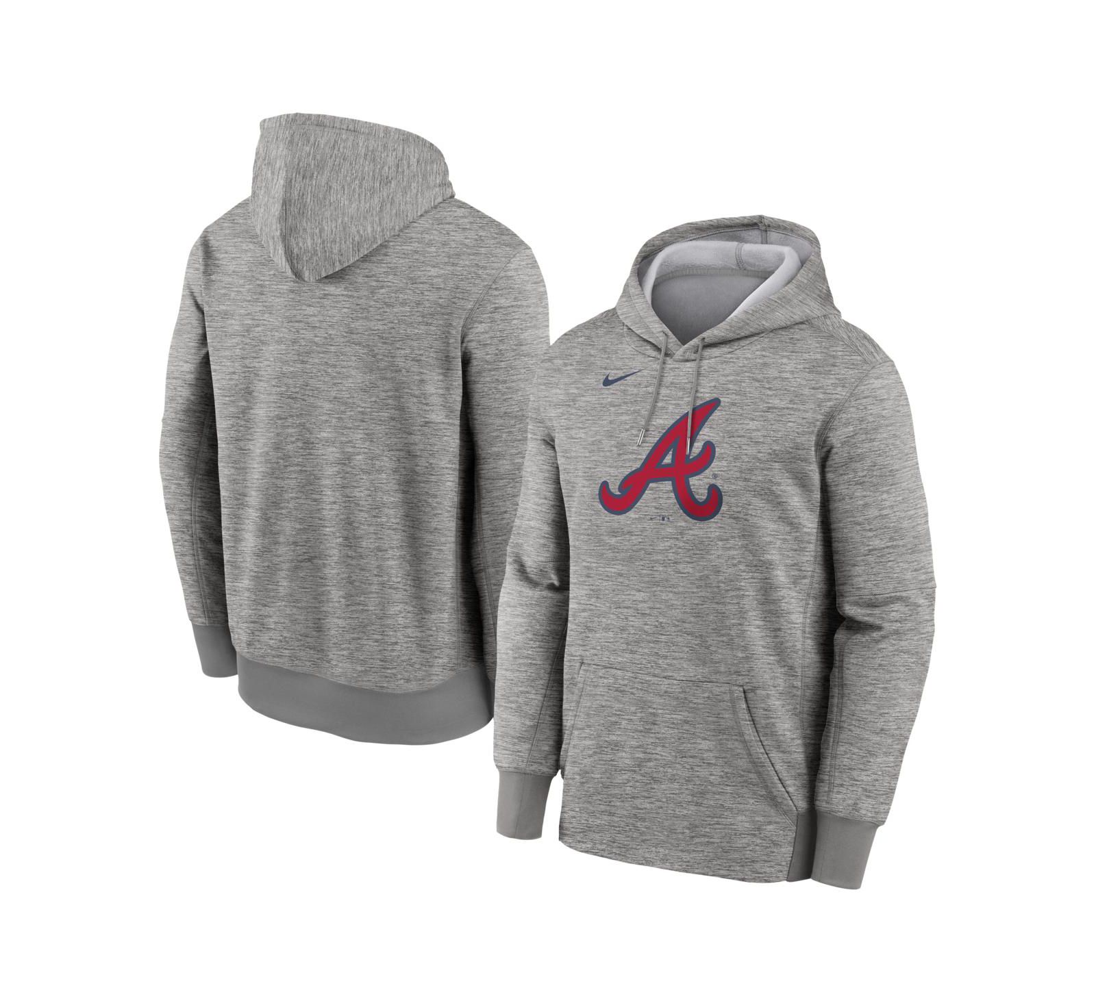 Мужская толстовка Nike Atlanta Braves Primary Logo Therma Heather Gray