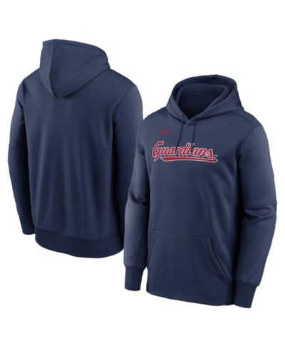 Nike Men's Navy Cleveland Guardians Primary Wordmark Therma Hoodie