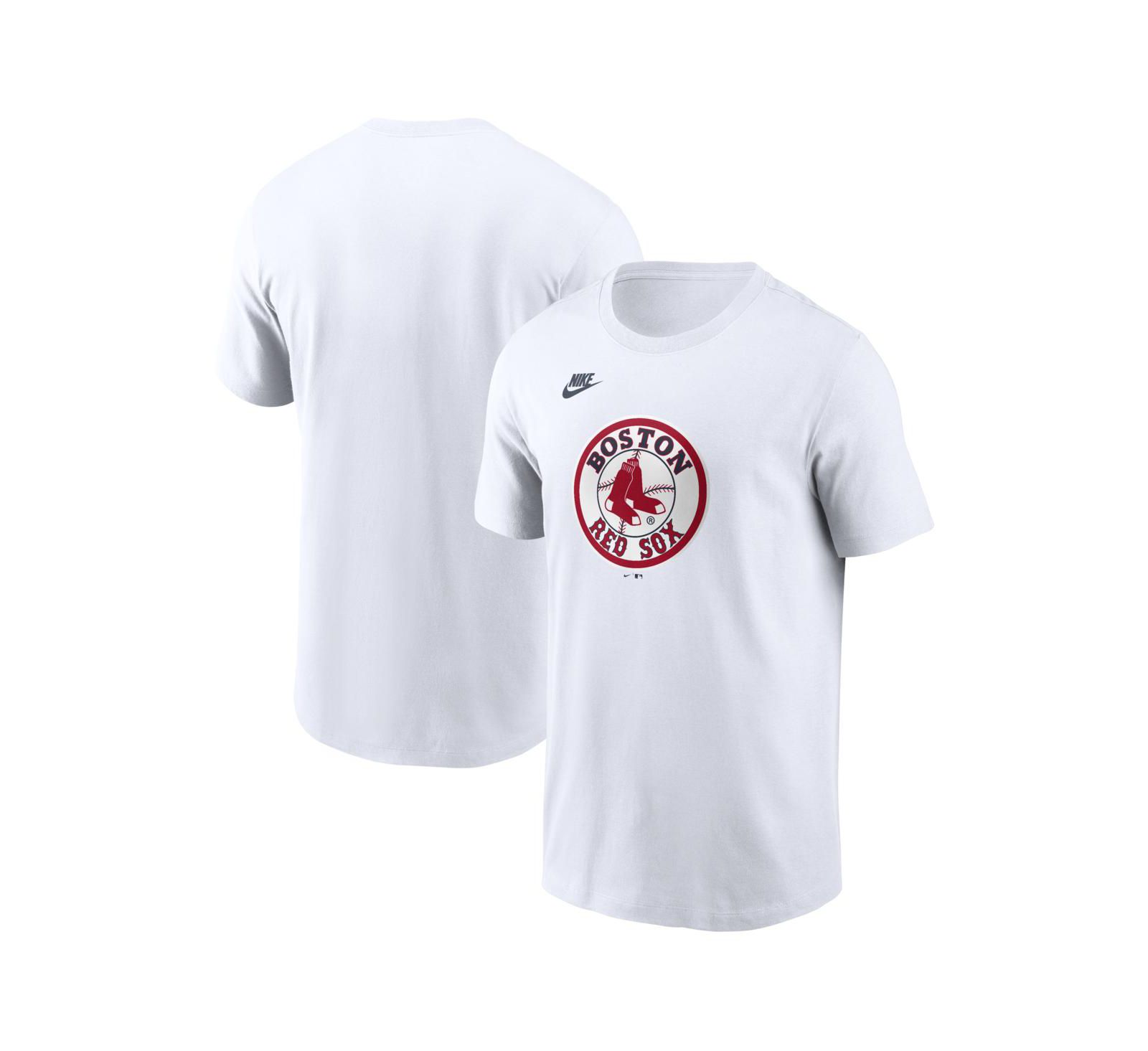 Nike Men's White Boston Red Sox Cooperstown Collection Logo T-Shirt