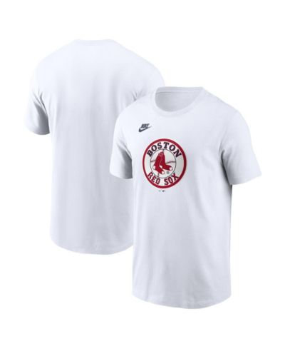 Nike Men's White Boston Red Sox Cooperstown Collection Logo T-Shirt