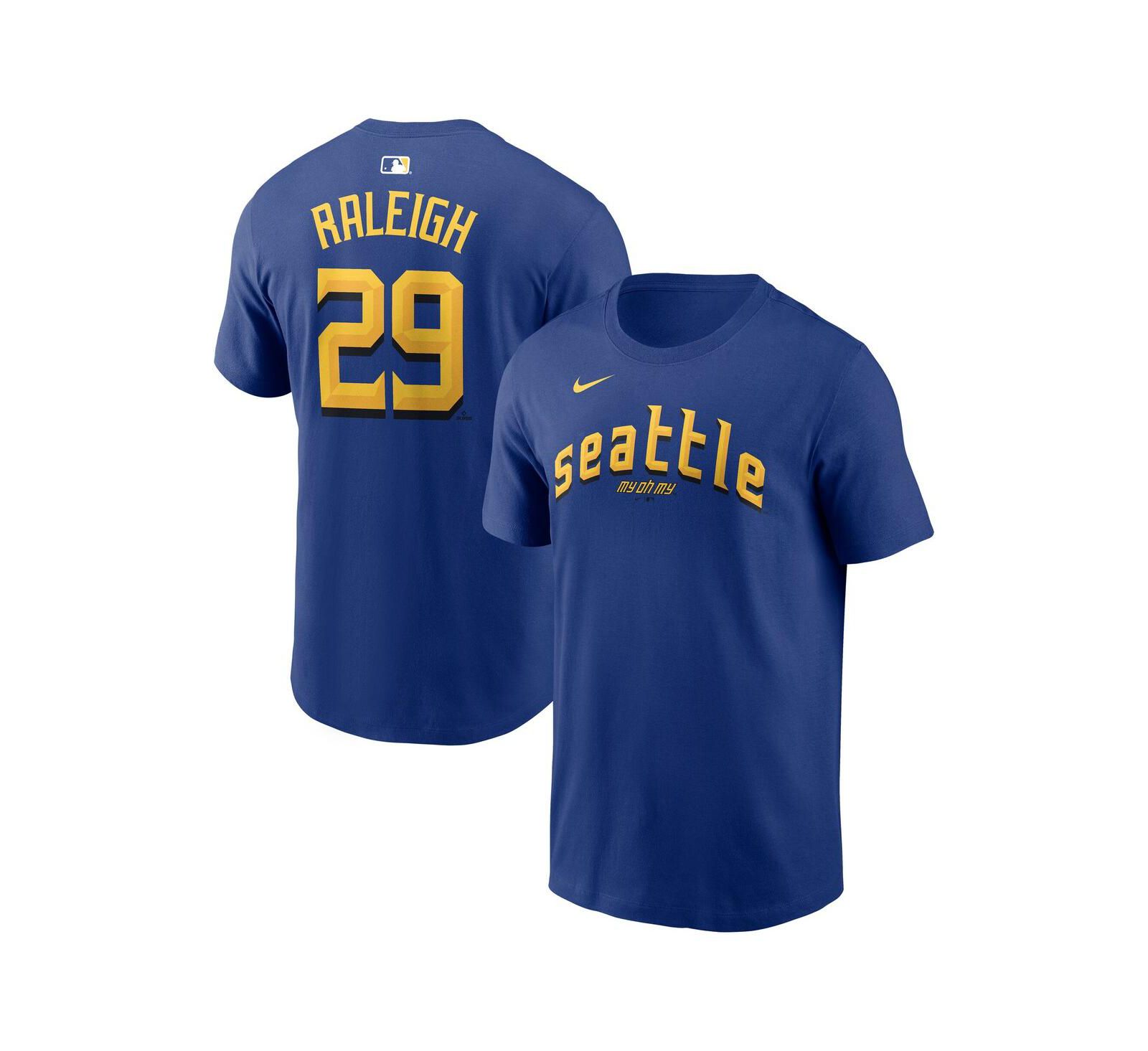 Nike Men's Cal Raleigh Royal Seattle Mariners City Connect Name & Number T-Shirt