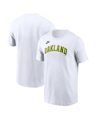 Мужская футболка Nike Men's White Oakland Athletics Cooperstown Collection Wordmark