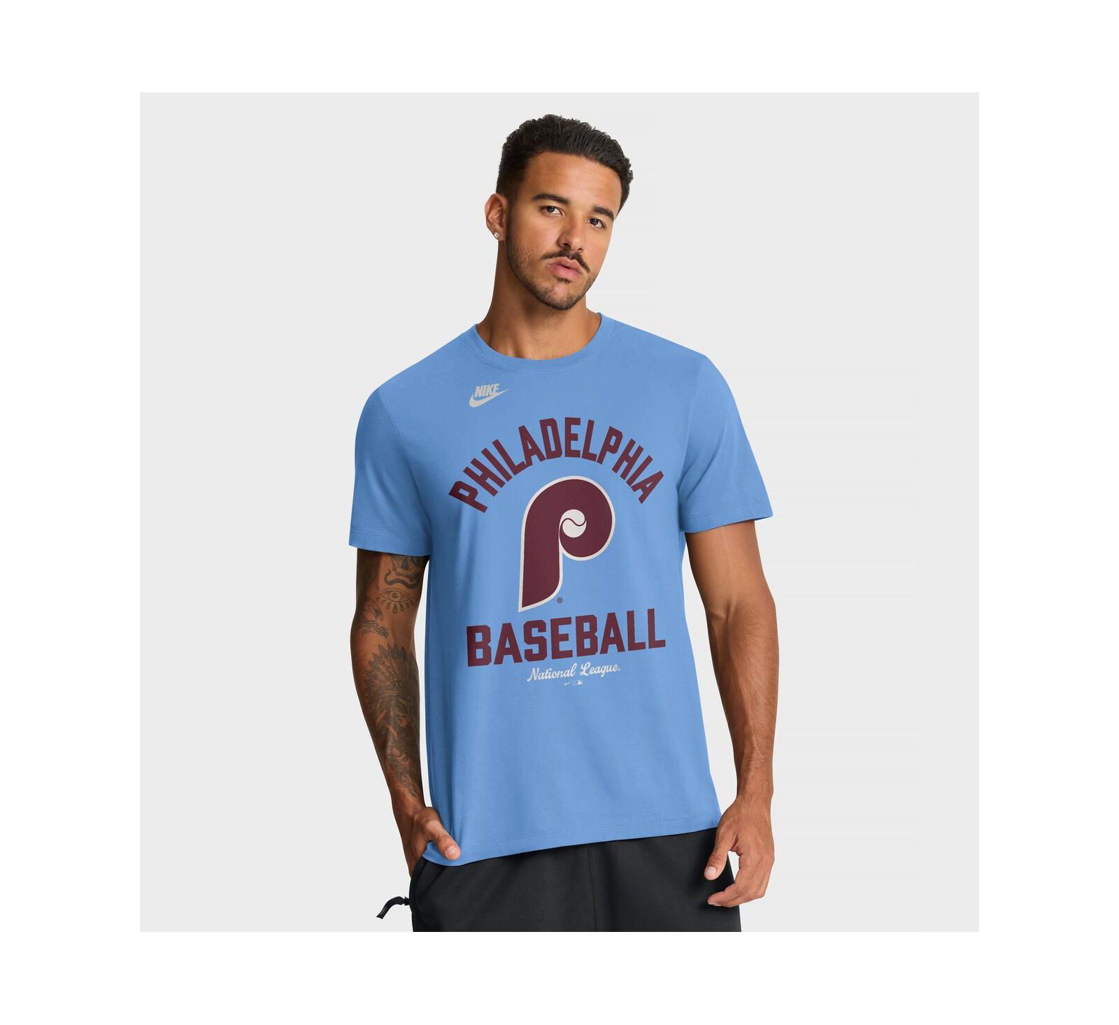 Nike Men's Light Blue Philadelphia Phillies Cooperstown Collection T-Shirt
