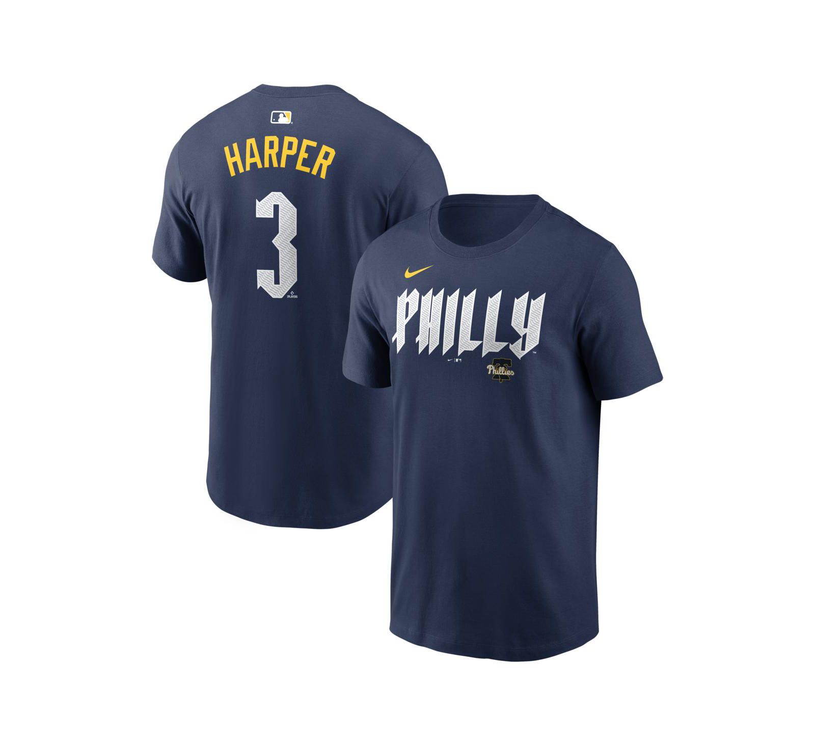 Nike Men's Bryce Harper Navy Philadelphia Phillies City Connect Name & Number T-Shirt