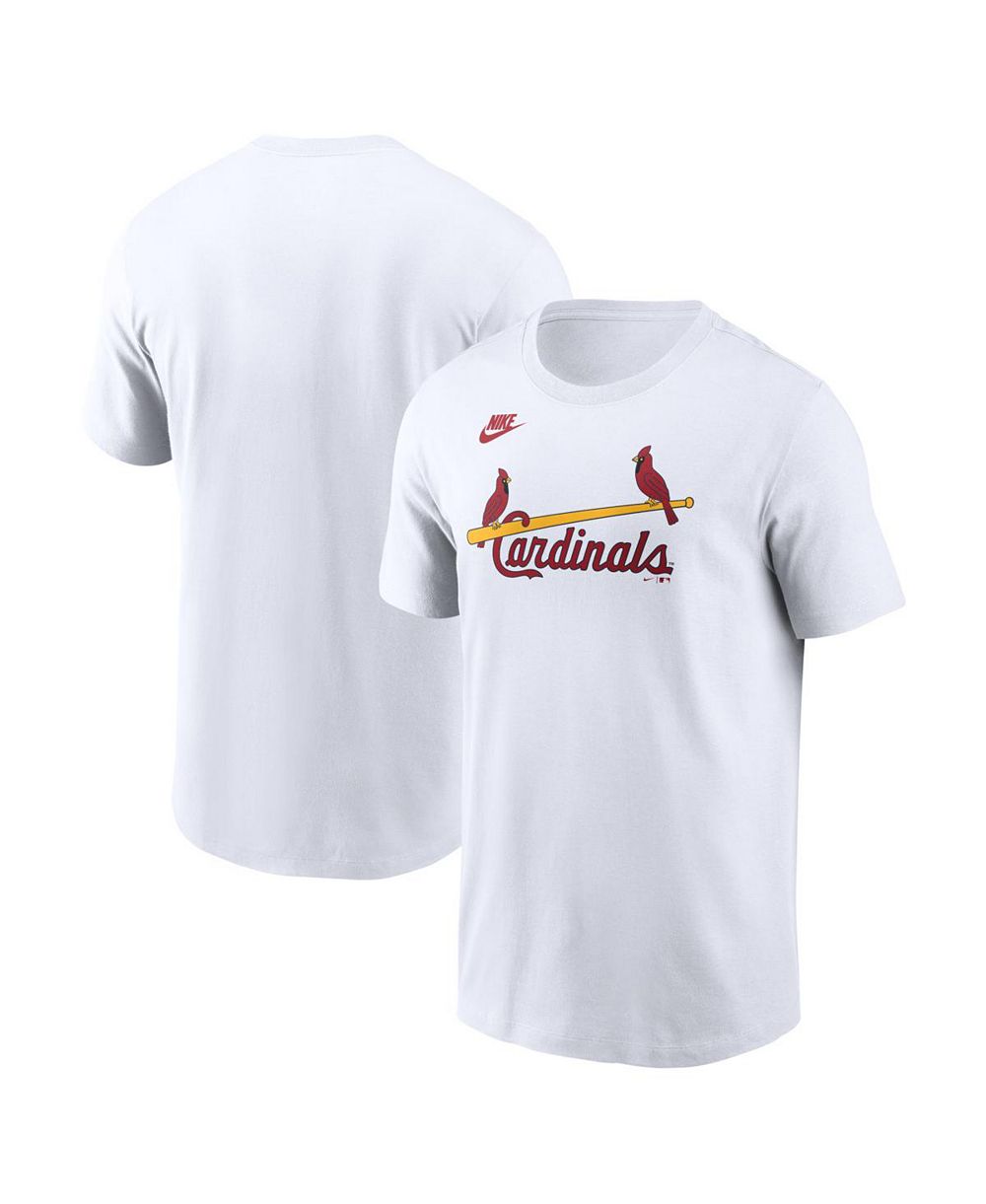 Nike Мужская белая футболка St. Louis Cardinals Cooperstown Collection Wordmark