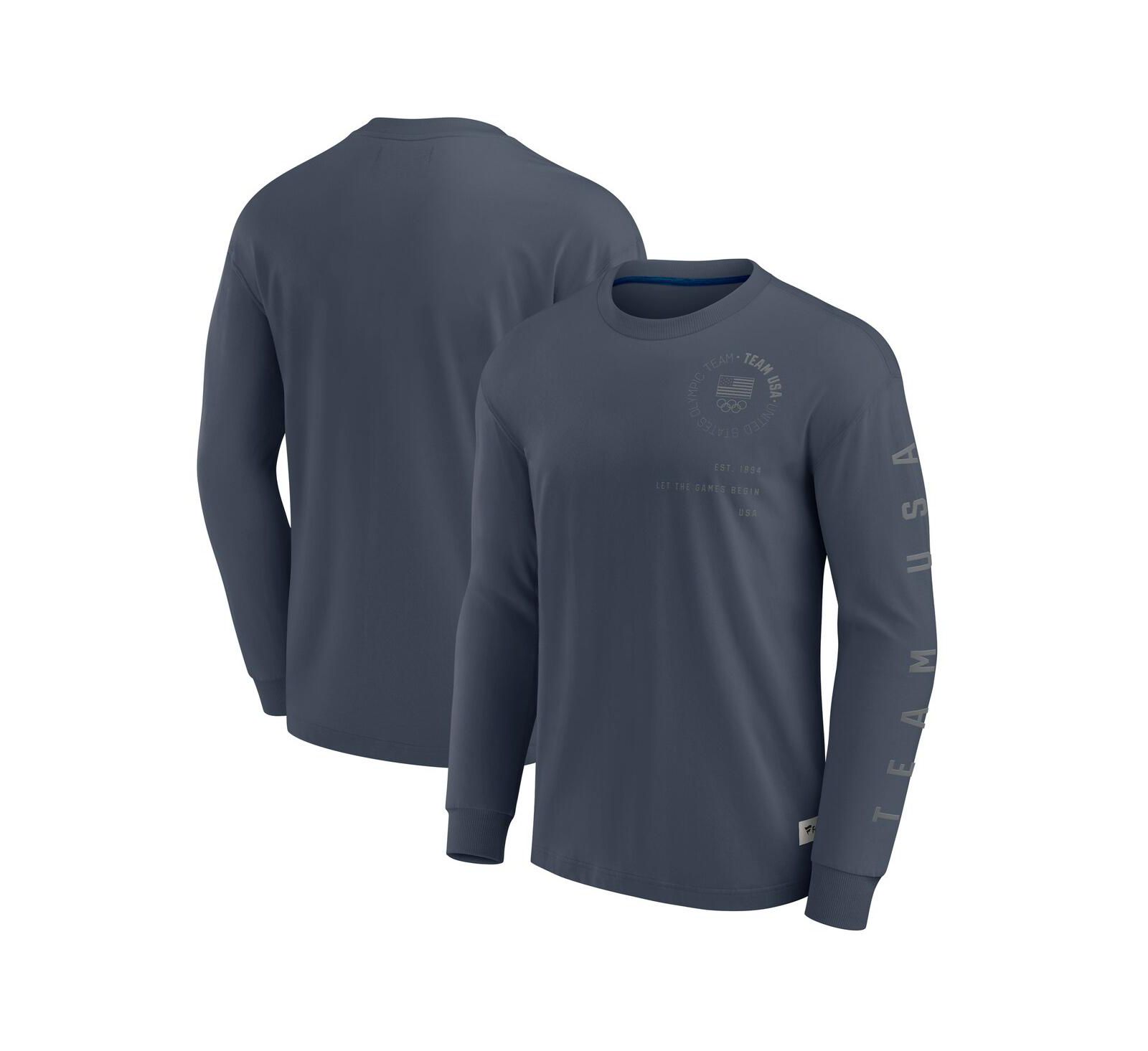 Мужская футболка Fanatics Navy Team USA Elements Long Sleeve