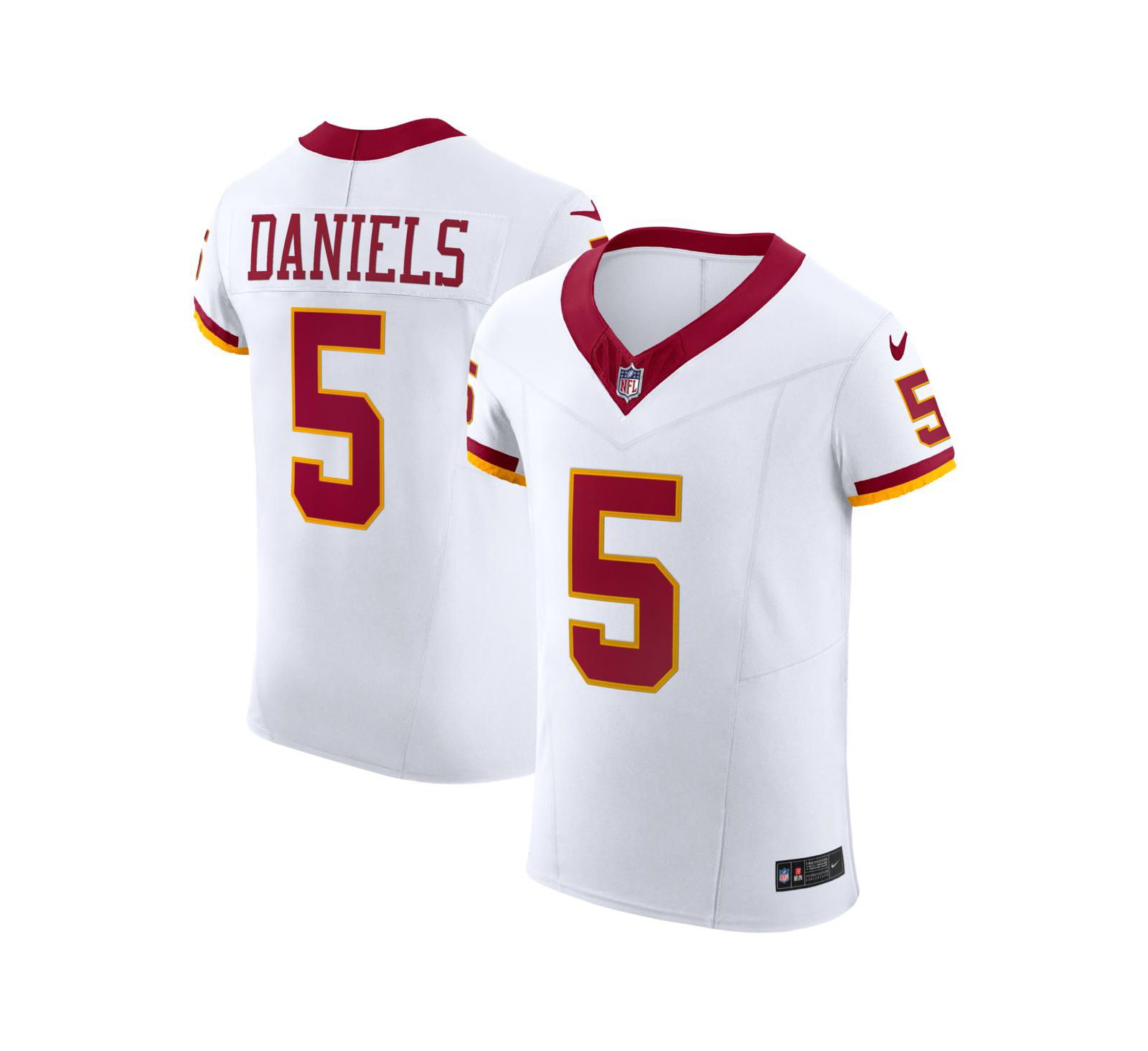 Мужская джерси Nike Jayden Daniels White Washington Commanders Alternate 2 Super Bowl Era Vapor F.U.S.E. Elite