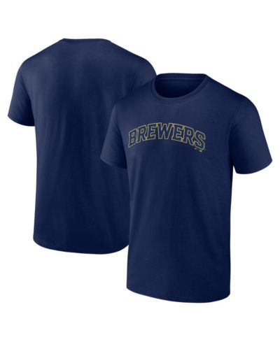 Logo Athletic Men's Navy Milwaukee Brewers Wordmark T-Shirt
