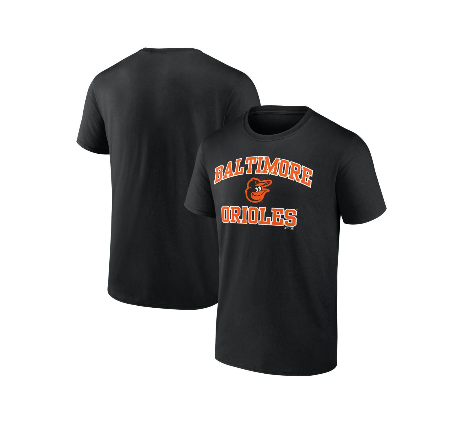 Logo Athletic Men's Black Baltimore Orioles Heart and Soul T-Shirt