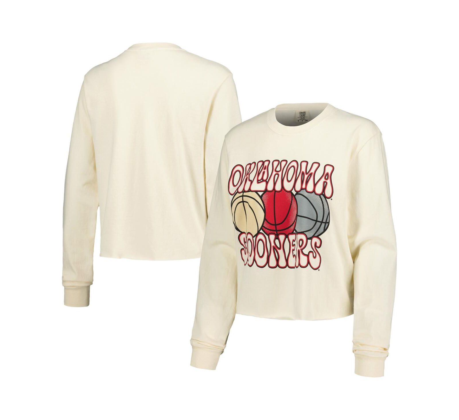 Женская укороченная футболка Image One Oklahoma Sooners Comfort Colors с длинным рукавом